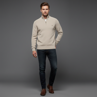 Men's Slim Fit Half-Zip Sweater | Knitted Jumper