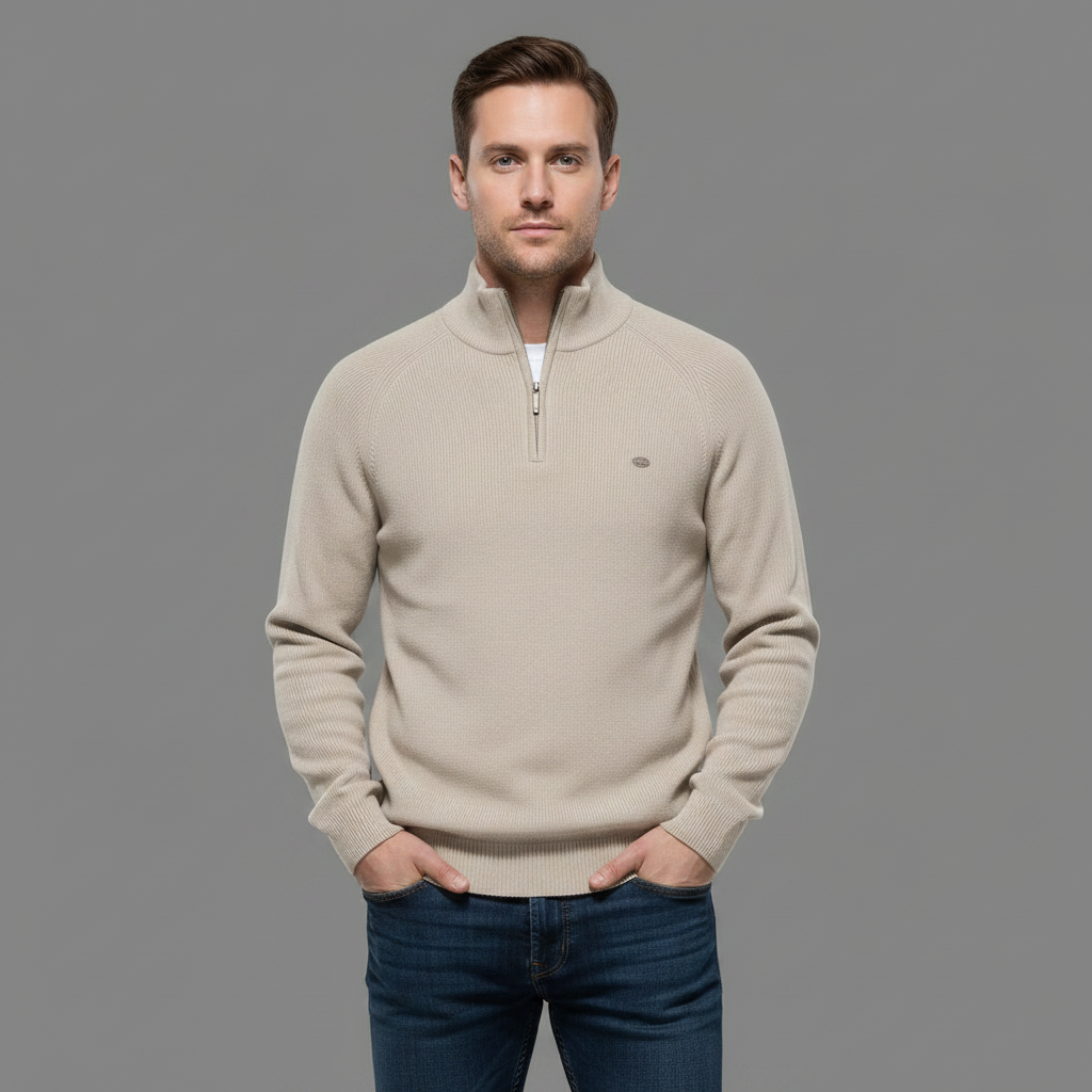Men's Slim Fit Half-Zip Sweater | Knitted Jumper
