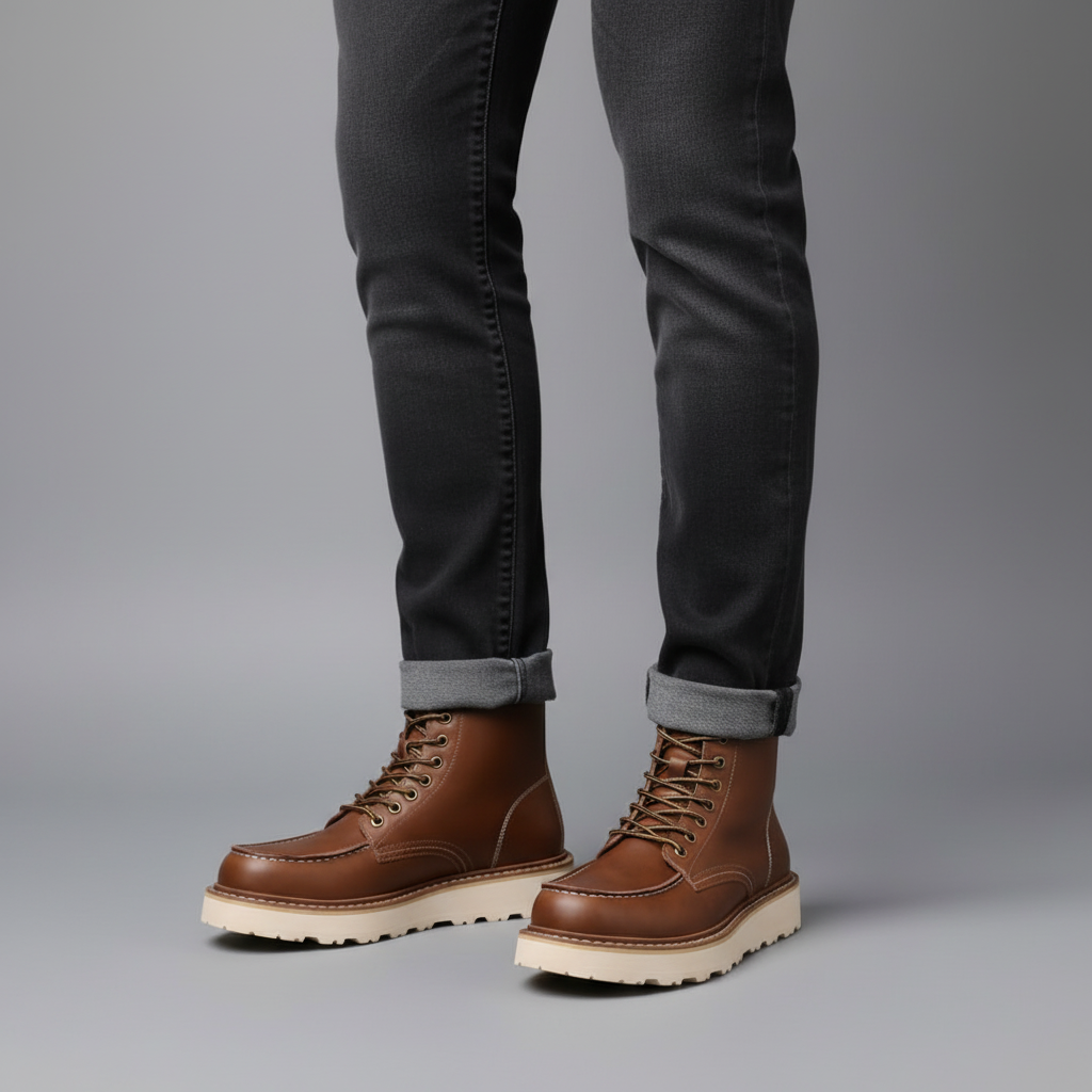 Uriel | Men's Lace-Up Ankle Boots with Thick Sole